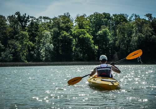 Paddling a kayaking