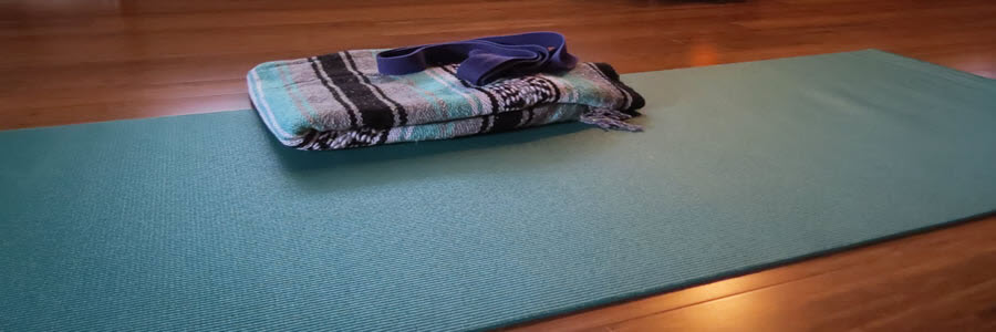 Yoga mat ready for practice