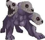 pixel art of Cerberus.