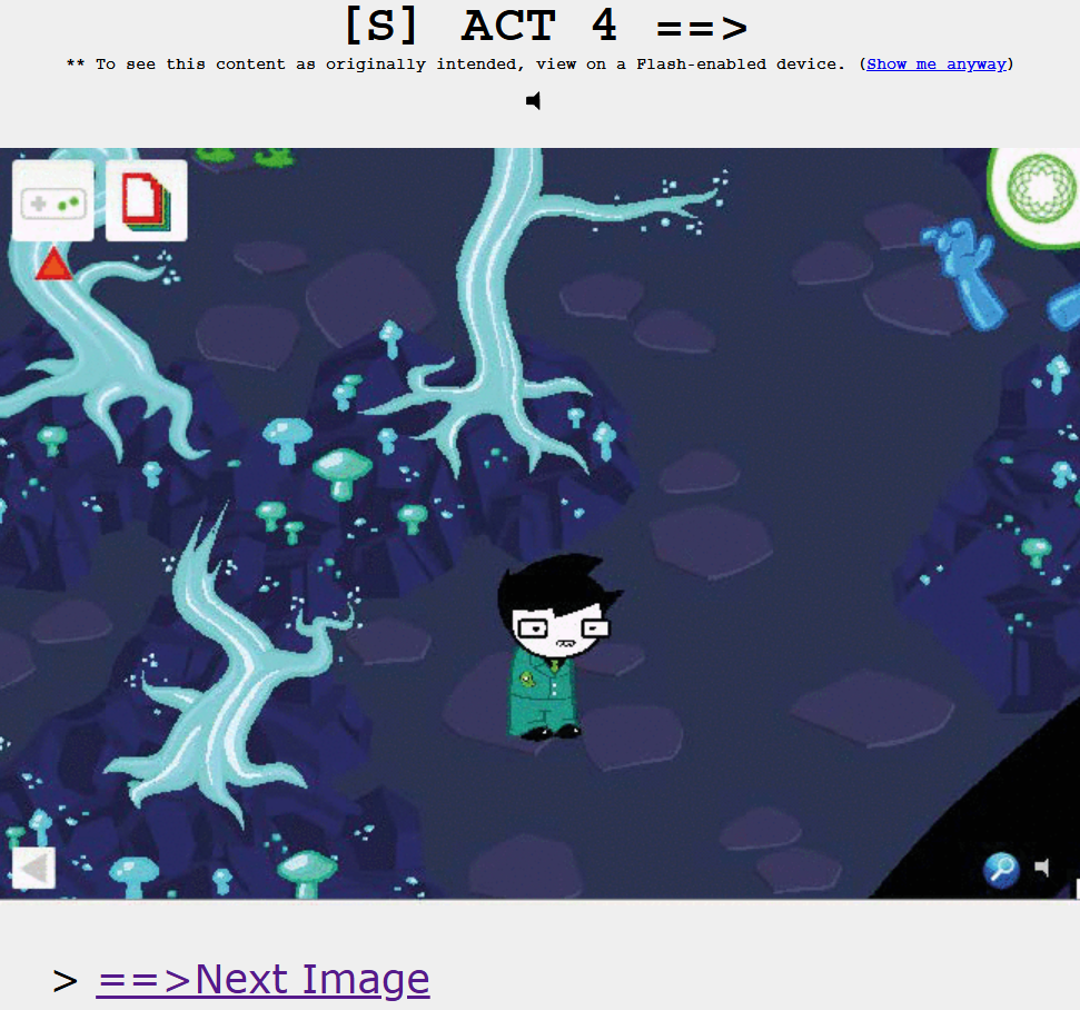 Screenshot of the Homestuck website