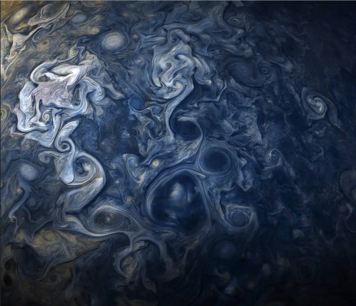 a photo of Jupiter's gas clouds