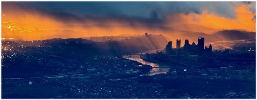 a mostly sunny day in Pittsburgh, PA