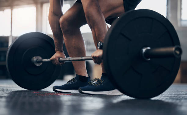 Dumbbells on a gym floor